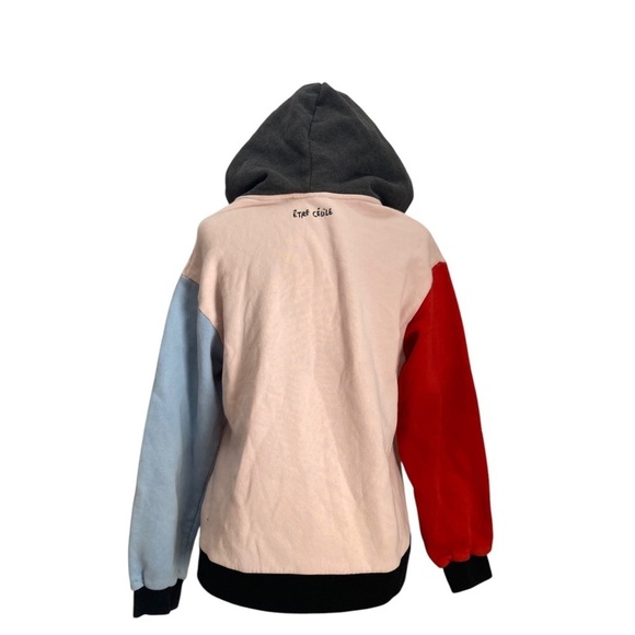 ETRE CECILE Colby Aurelia Color Block Hoodie Sweatshirt Cotton In Pink - Picture 6 of 12